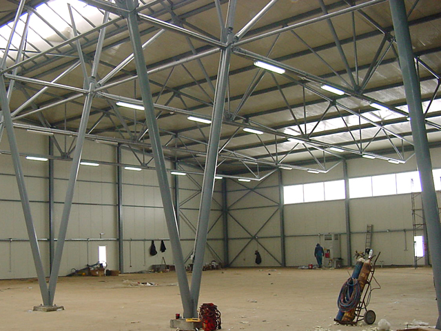 inside view of european hangar with bifold doors