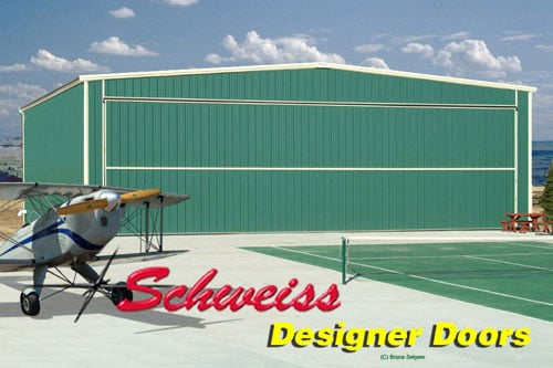 Designer Bi-Fold Door Built to Match Adjoining Tennis Court