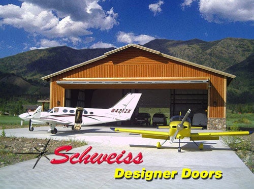 Designer Bi-Fold Door on Aircraft Hangar