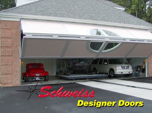 Designer Bi-Fold Door with Custom Window Installed