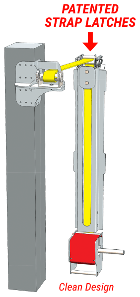 Diagram of patented Schweiss strap latch design