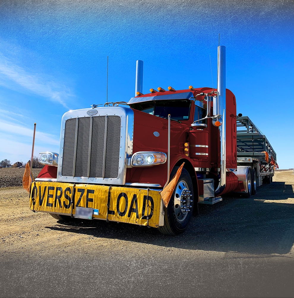 Schweiss Doors delivery semi with a door loaded