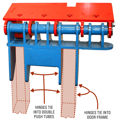 Strong Arizona Doors by Schweiss hydraulic door hinge