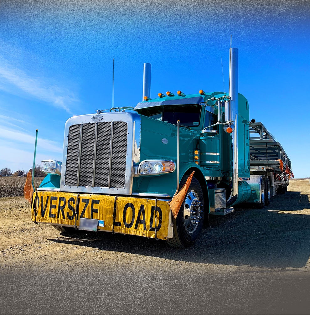 Schweiss Doors delivery semi with a door loaded