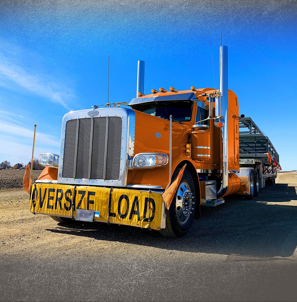 Schweiss Doors delivery semi with a door loaded