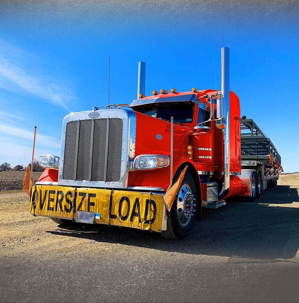 Schweiss Doors delivery semi with a door loaded