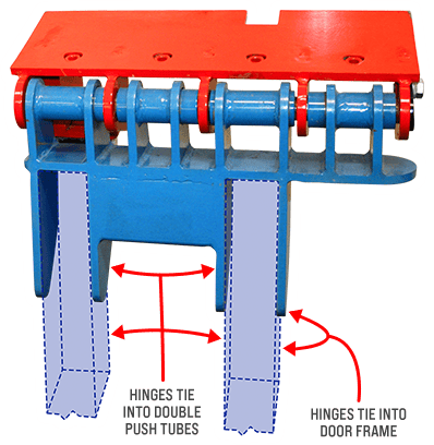 Strong Utah Doors by Schweiss hydraulic door hinge