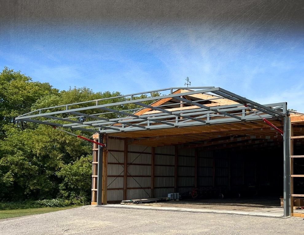 Washington hydraulic frame by Schweiss installed on new building